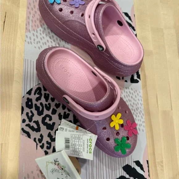 CROCS Bella Glitter Clog in Sparkling Pink - Picture 9 of 11